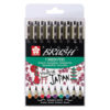 Sakura Pigma Brush Pen - Sett med 9 farger
