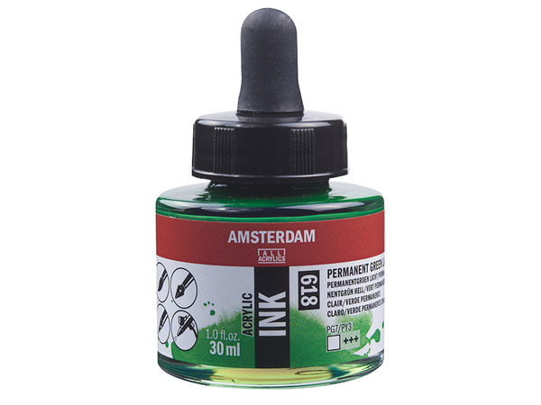 Amsterdam Ink 30ml - 618 Permament Green Light
