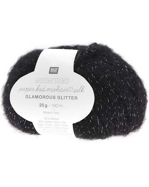 Rico: Superkid Mohair Silk, Glamourous Glitter, 006, Black