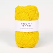 Rauma: 3-tr. Strikkegarn, 125, Gul