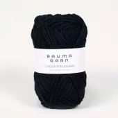 Rauma: 3-tr. Strikkegarn, 136, Svart