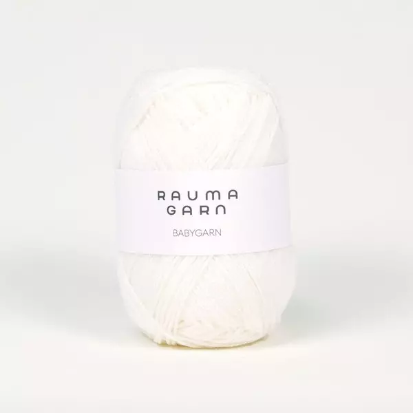 Rauma: Babygarn, 00, Kremhvit