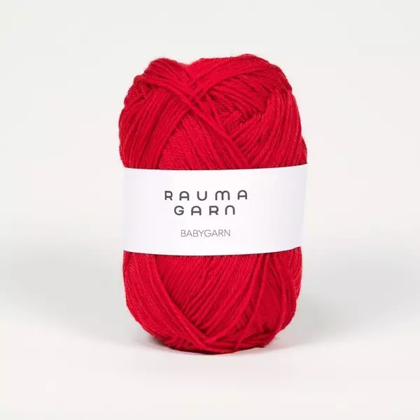 Rauma: Babygarn, 35, Mørk rød