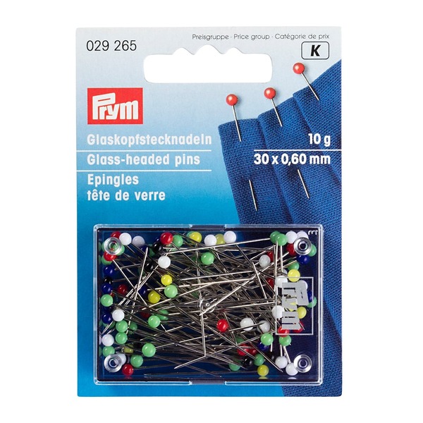 Prym Knappenåler Glasshode No.9 30mm 10g - Ass. farger