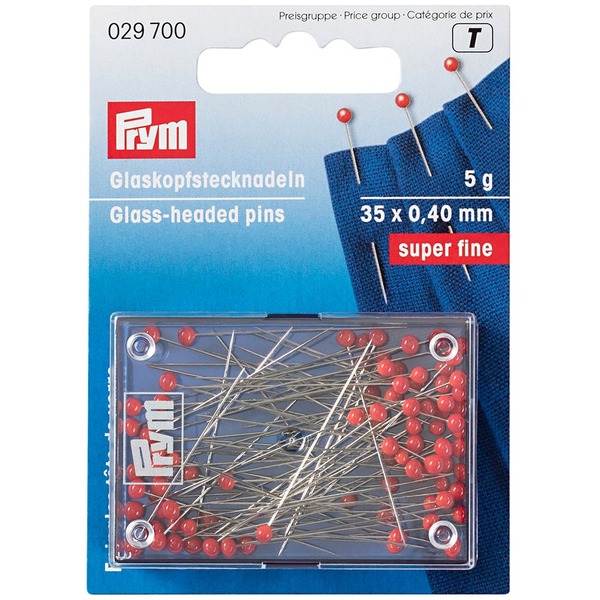 Prym Knappenåler Glasshode superfin - 35x0,40mm 5g