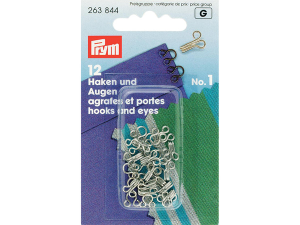 Prym Hekter No.1 12stk - Sølv