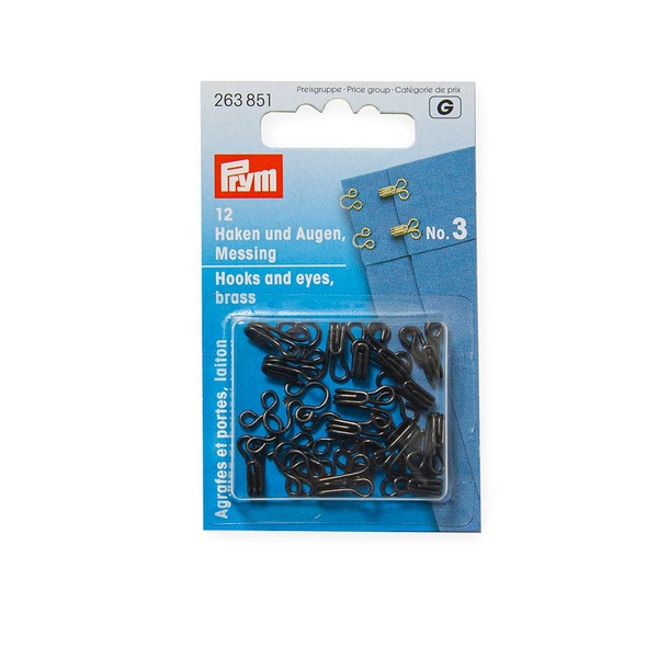 Prym Hekter No.3 12stk - Sort