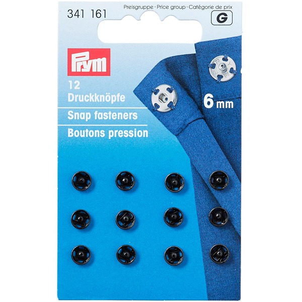 Prym Patentknapper  6mm 12stk - Sort