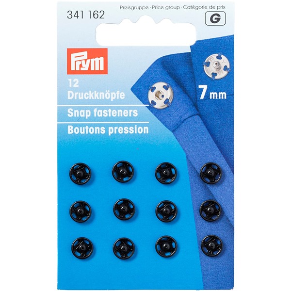 Prym Patentknapper 7mm 12stk - Sort