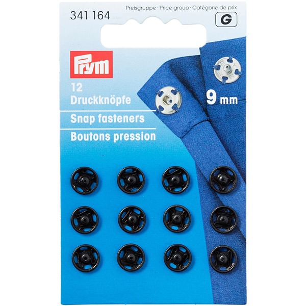 Prym Patentknapper 9mm 12stk - sort