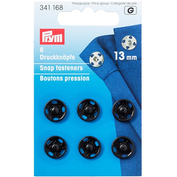 Prym Patentknapper 13mm 6stk - Sort