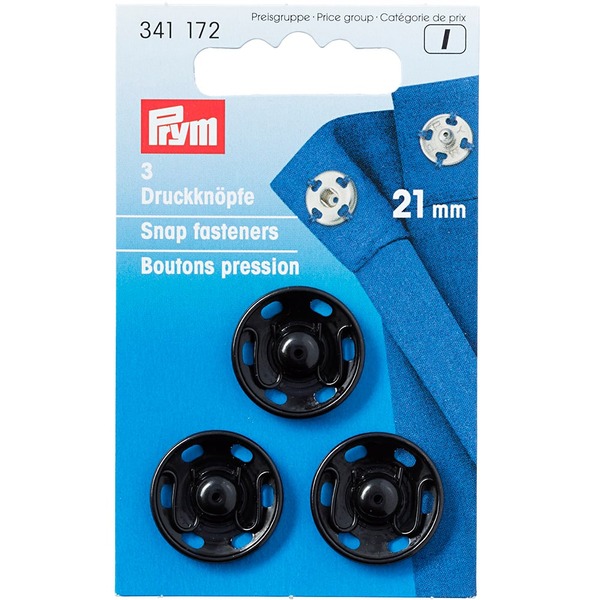 Prym Patentknapper 21mm 3stk - Sort