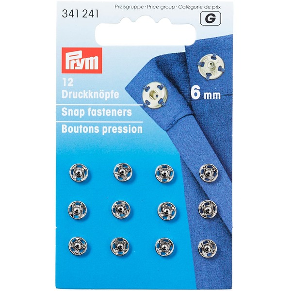 Prym Patentknapper 6mm 12stk - Sølv