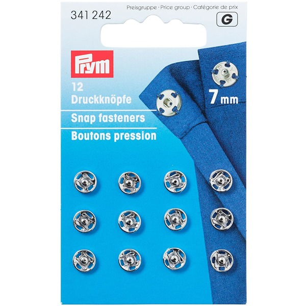 Prym Patentknapper 7mm 12stk - Sølv