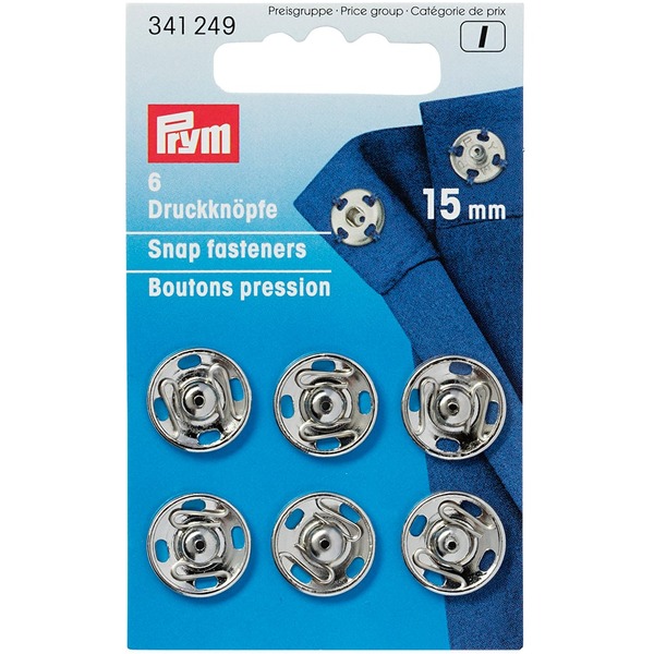Prym Patentknapper 15mm 6stk - Sølv