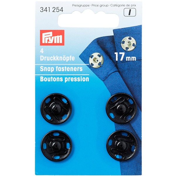 Prym Patentknapper 17mm 4stk - Sort