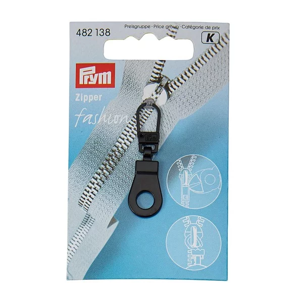 Prym Fashion Zipper puller Eyelet - Sort