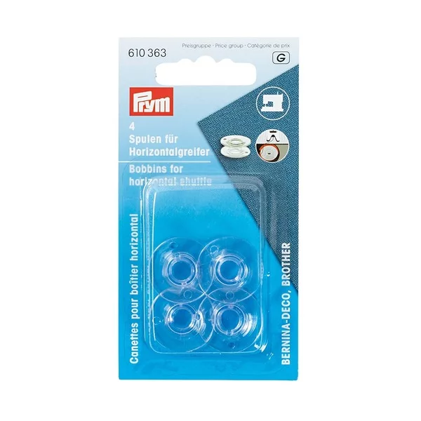 Prym Bobbins for horizontal shuttle plastic 21.2 mm