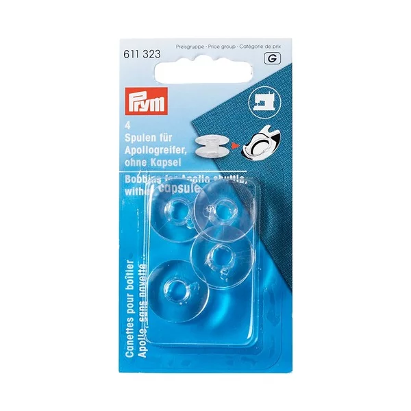 Prym Bobbins for horizontal shuttle plastic 20 mm 66 K