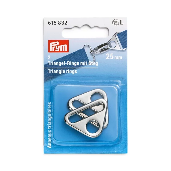 Prym Triangel ring 2stk 25mm - Sølvfarget