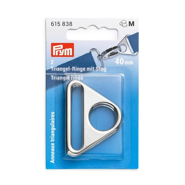 Prym Triangel ring 2stk 40mm - Sølvfarget