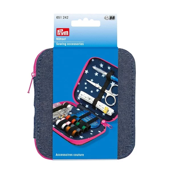 Prym Sewing kit denim zip fastener pink