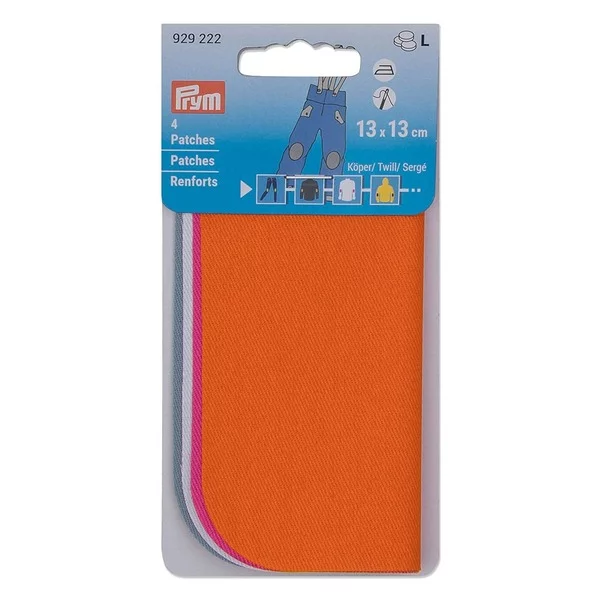 Prym Strykelapper – 13x13cm – Oransje, rosa, hvit & blå