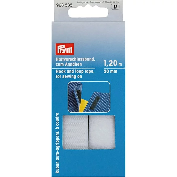 Prym Borrelås for sying - Hvit Loop - 20mm x 1,2m