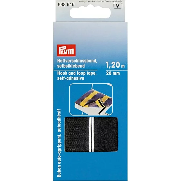 Prym Borrelås selvklebende - Sort Loop - 20mm x 1,2m