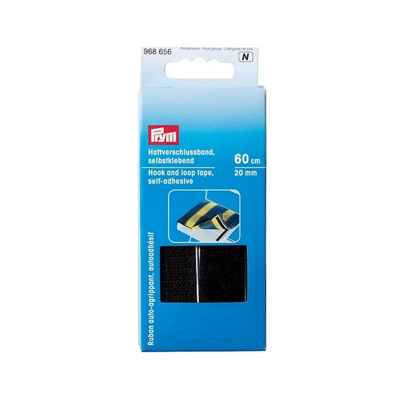 Prym Borrelås selvklebende - Sort - 20mmx60cm