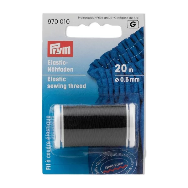 Prym elastisk sytråd 0,5mm. sort