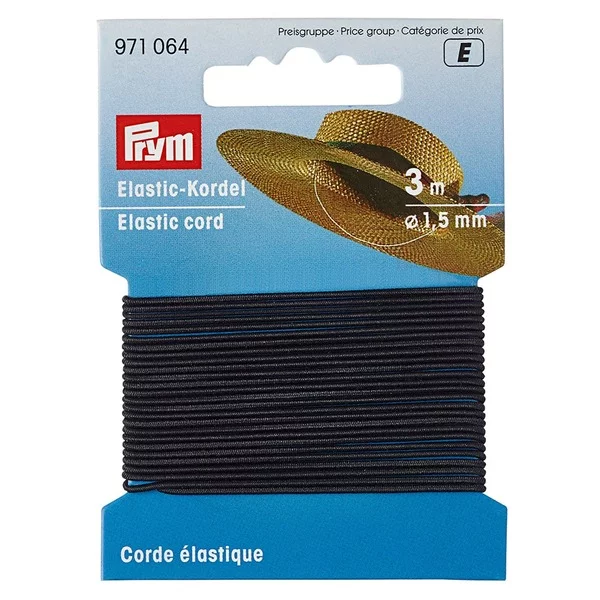 Prym Elastisk strikk 1,5mm - 3m - Sort
