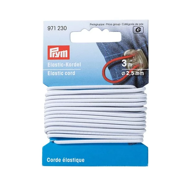 Prym Elastisk strikk 2,5mm 3m - Hvit