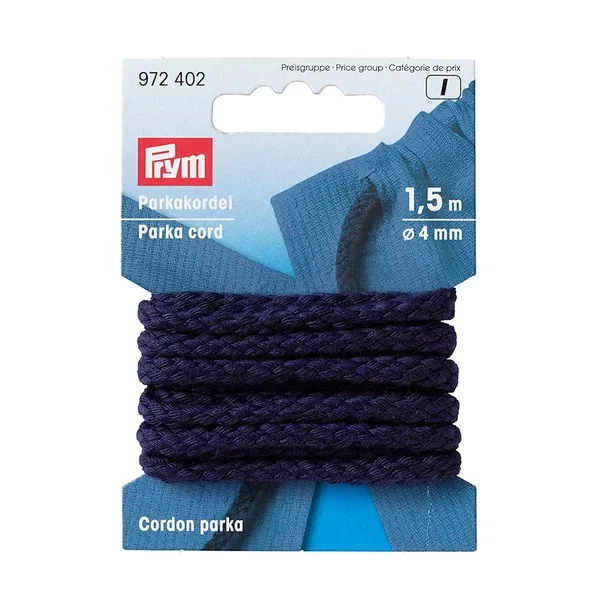 Prym Anorakksnor 4mm 1,5meter - Marineblå