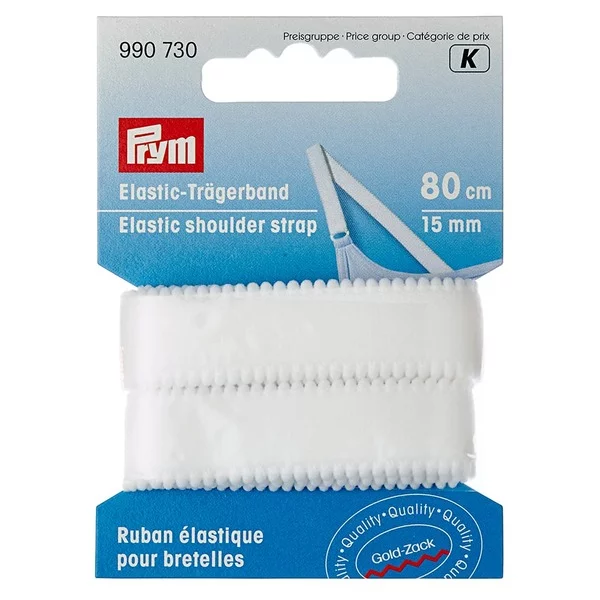 Prym Elastisk Skulderstropp 15mm 80cm .hvit