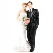 Brudepar m/Blomster 10cm
