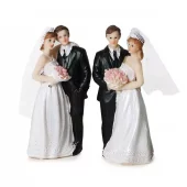 Brudepar m/Blomster 10cm