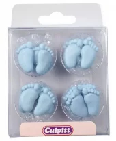 Kakepynt Spiselig Babyføtter Blå 12 stk