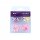 Kakepynt Spiselig, Baby Rosa 12stk