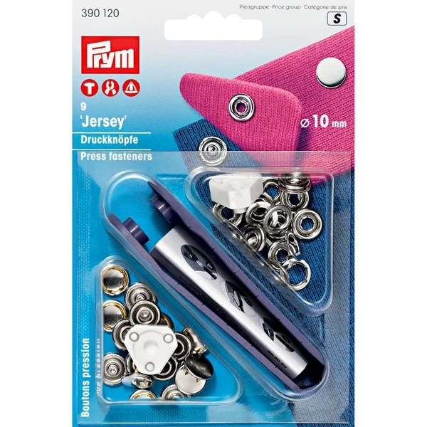 Prym Trykknapper Jersey 10mm 9stk - Sølv