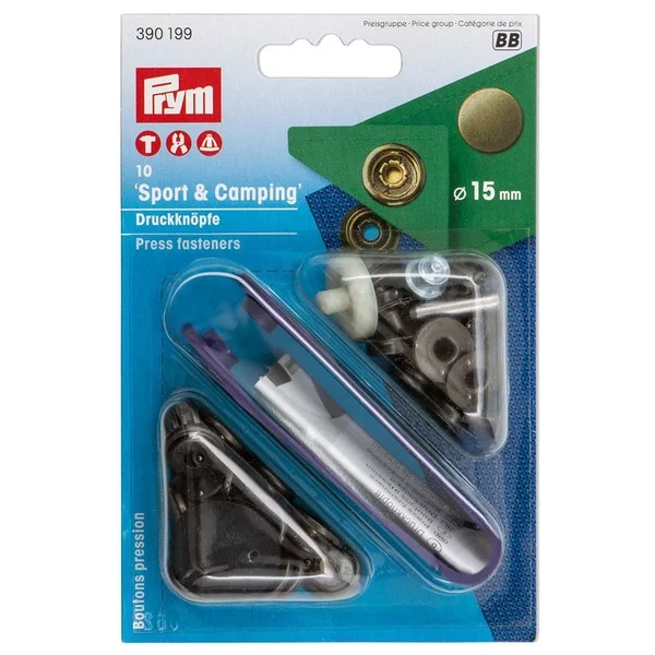 Prym Trykknapper Sport & Camping 15mm 10stk - Antikk