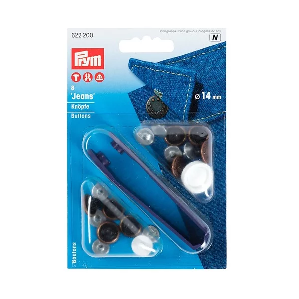 Prym Knapper Jeans 14mm - 8stk