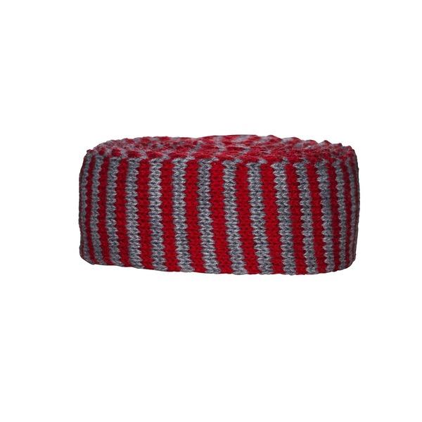 Strikkestrømpe Rød/grå 4cm/1m