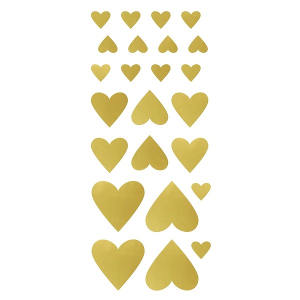 Stickers Hjerter Gull 4 Ark
