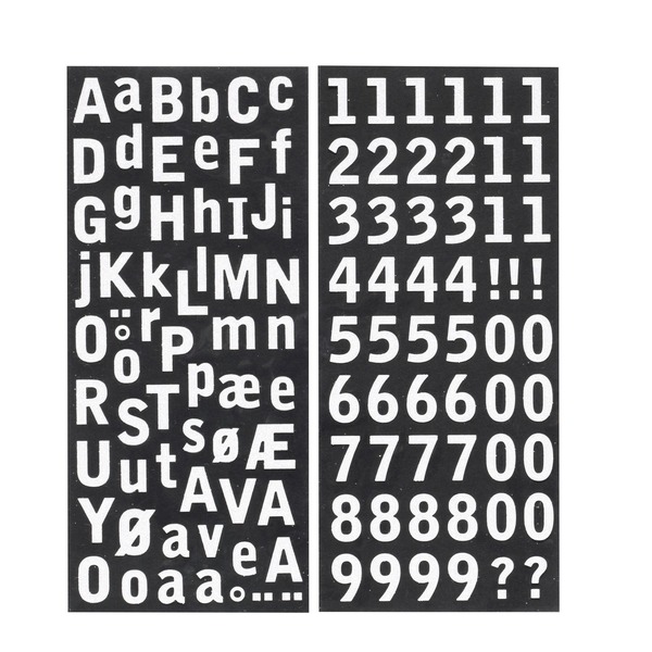 Alfabet/tall Glitter Hvit