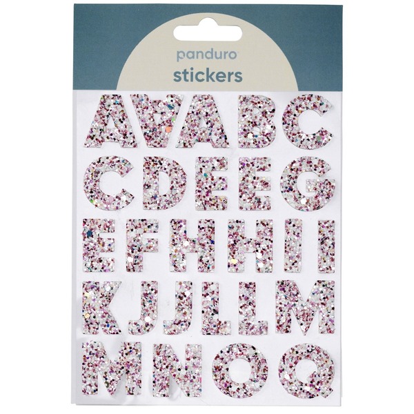 Alfabetstickers Glitter Rosa