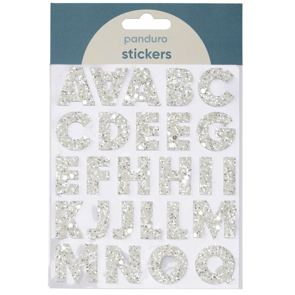 Alfabetstickers Glitter Hvit