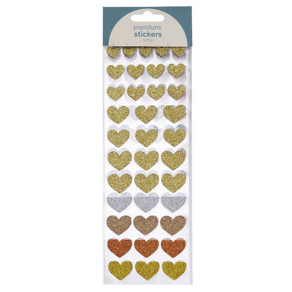 Glitterstickers Hjerter Gull/s