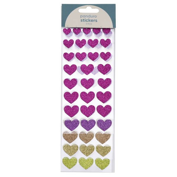 Glitterstickers Hjerter Pastel