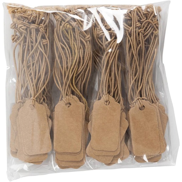 Merkelapper, 15x30 mm, lys brun, 100 stk./ 1 pk.